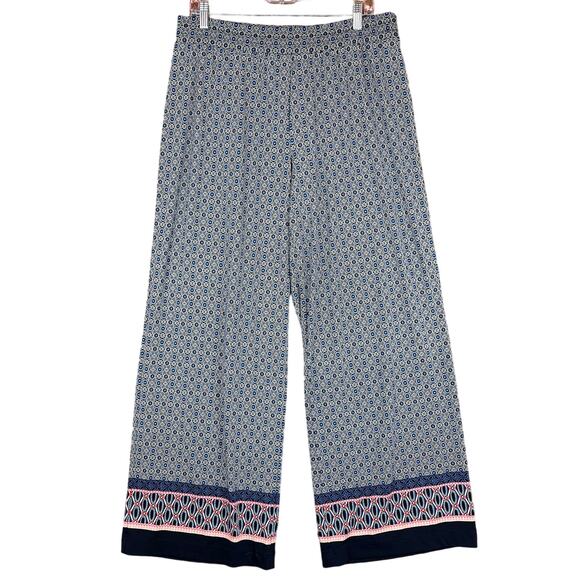 Christopher & Banks Pants - Christopher & Banks Womens Pants Blue Geometric Wide Leg Boho Harem Stretch L